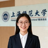 一位戴着眼镜的年轻女性高校教务管理者正面照，她是华东师范大学教务处副处长，面带微笑